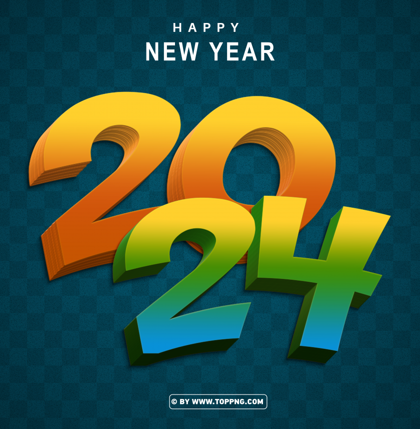 Free download HD PNG free 2024 yellow and green 3d png image TOPpng