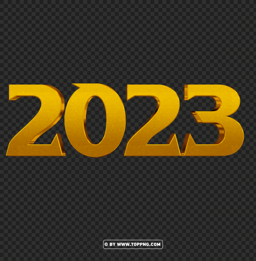 Free 3d Gold 2023 Png Image - Image ID 488148