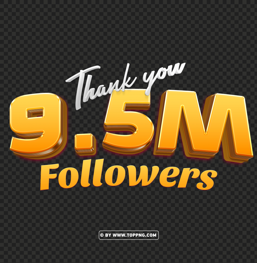 free 95 million followers 3d gold thank you hd png filefollowers transparent png,followers png,follower png File,followers,followers transparent background,followers img,Thank You PNG