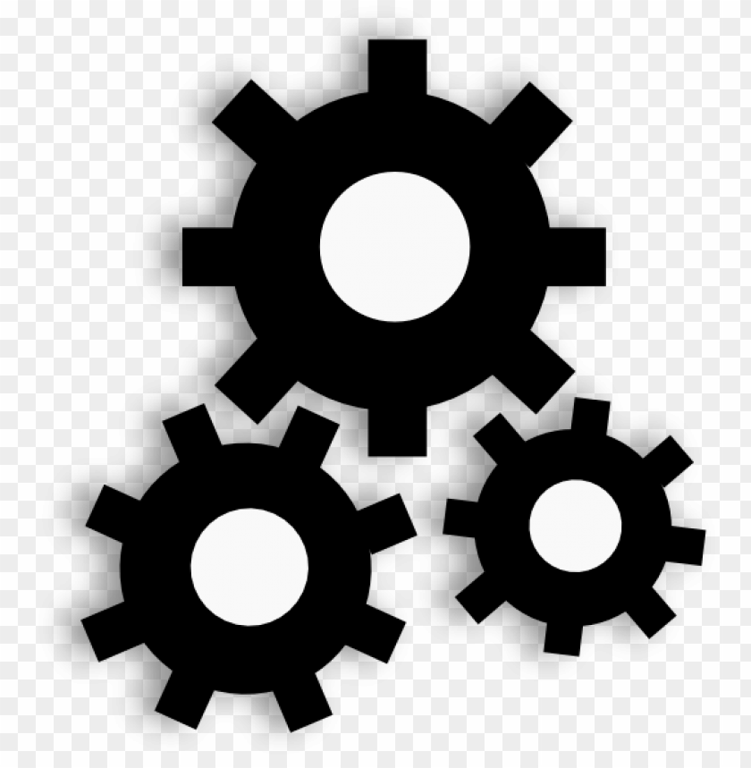 free black and white gears icon PNG image with transparent background@toppng.com