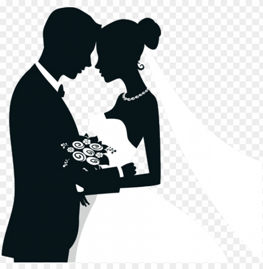 Free Bride And Groom Silhouette Png - Bride Groom Silhouette PNG Transparent With Clear Background ID 164068