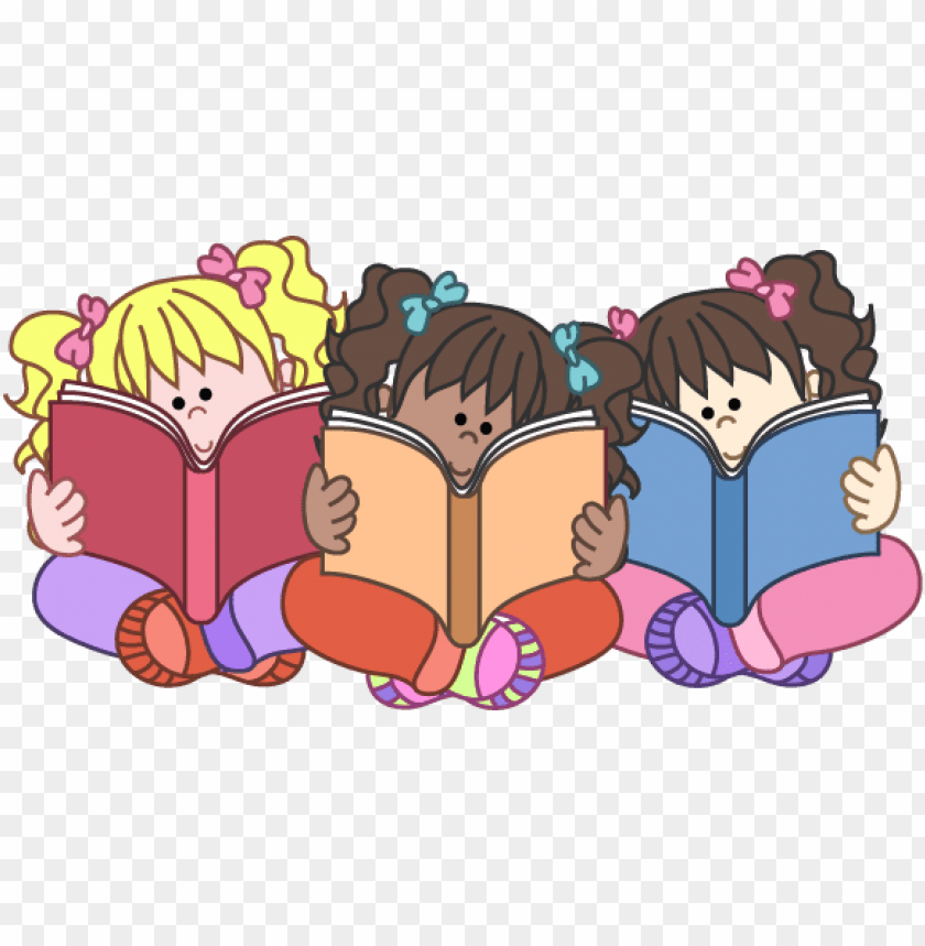 Free Children Read The Books Clipart Image Kids Reading Reading Books Clip Art PNG Image With Transparent Background@toppng.com