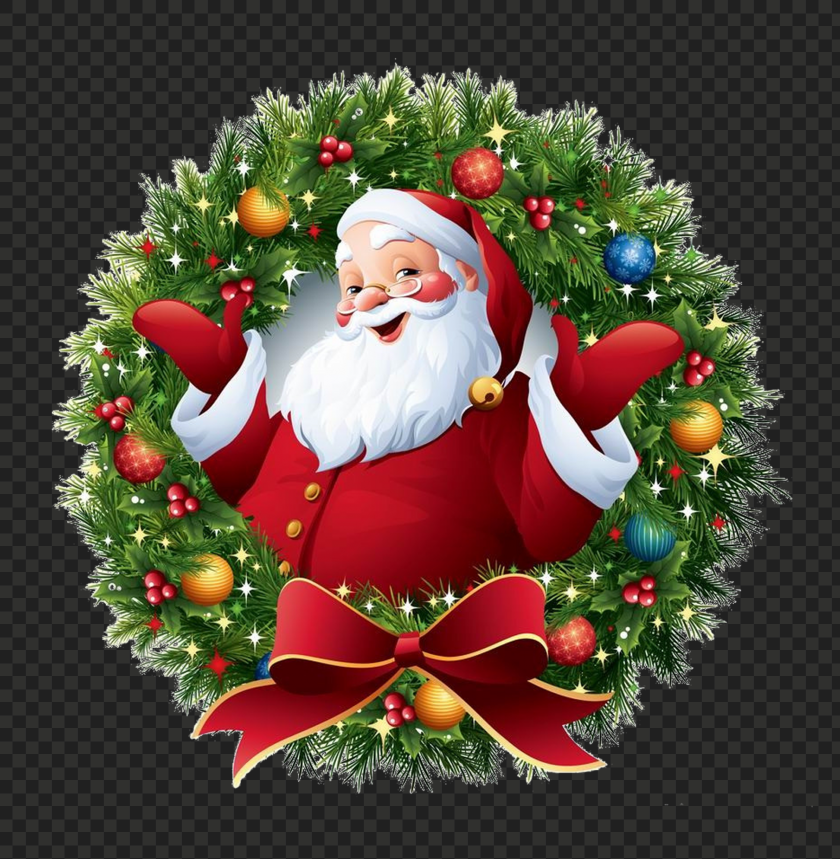 Free Christmas Santa Claus Wreath Png - Image ID 488145 | TOPpng