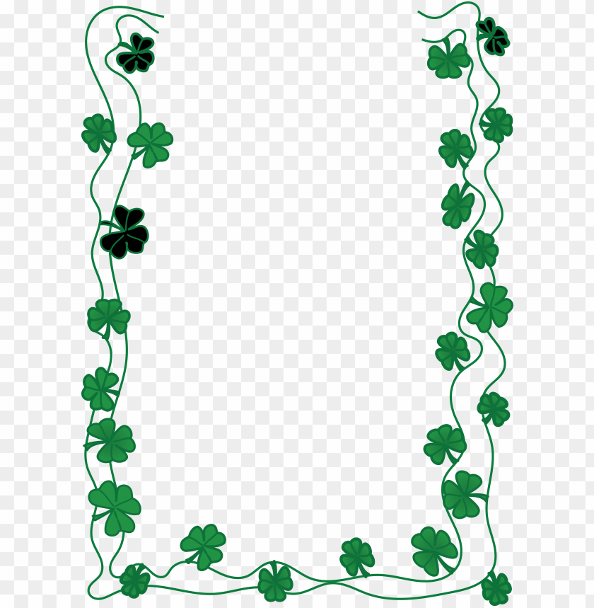 Free Clipart Of A St Patricks Day Shamrock Clover Border - St Patricks Day Border Clipart PNG Transparent With Clear Background ID 229985