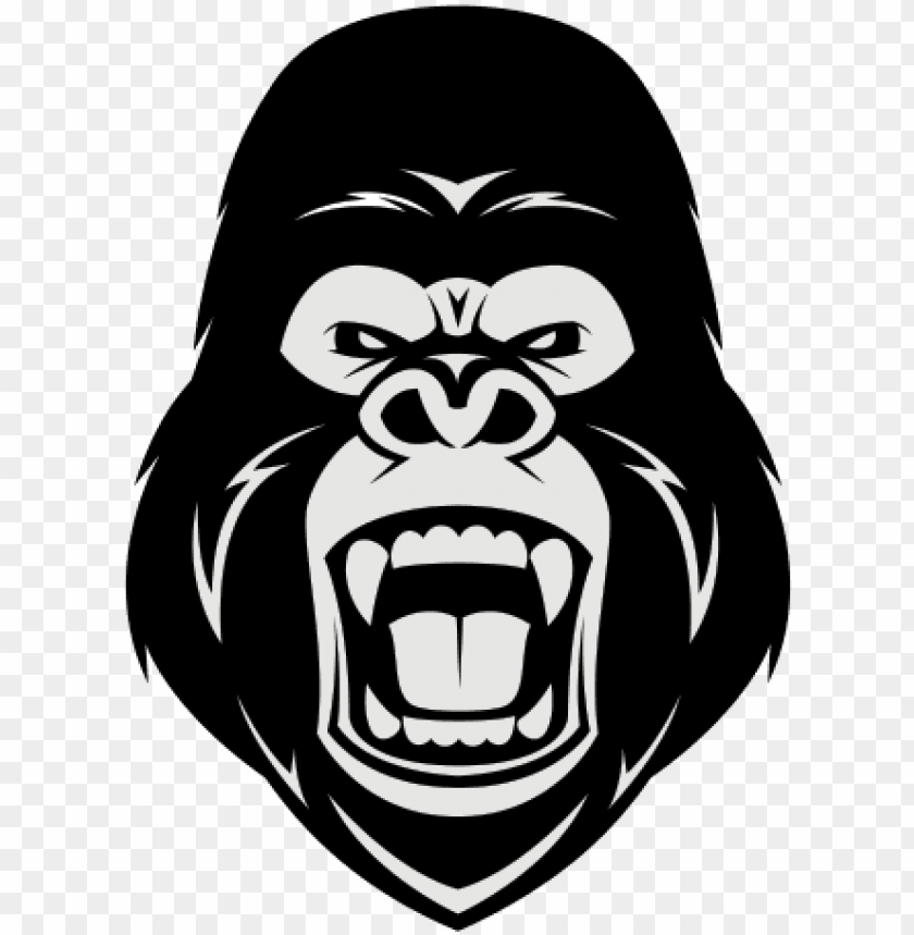 Free Download Angry Gorilla Illustration Clipart Gorilla - Angry Gorilla Face Cartoo PNG Transparent Background