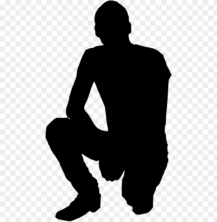 Free Download - Man Kneeling Silhouette PNG Transparent With Clear Background ID 184414