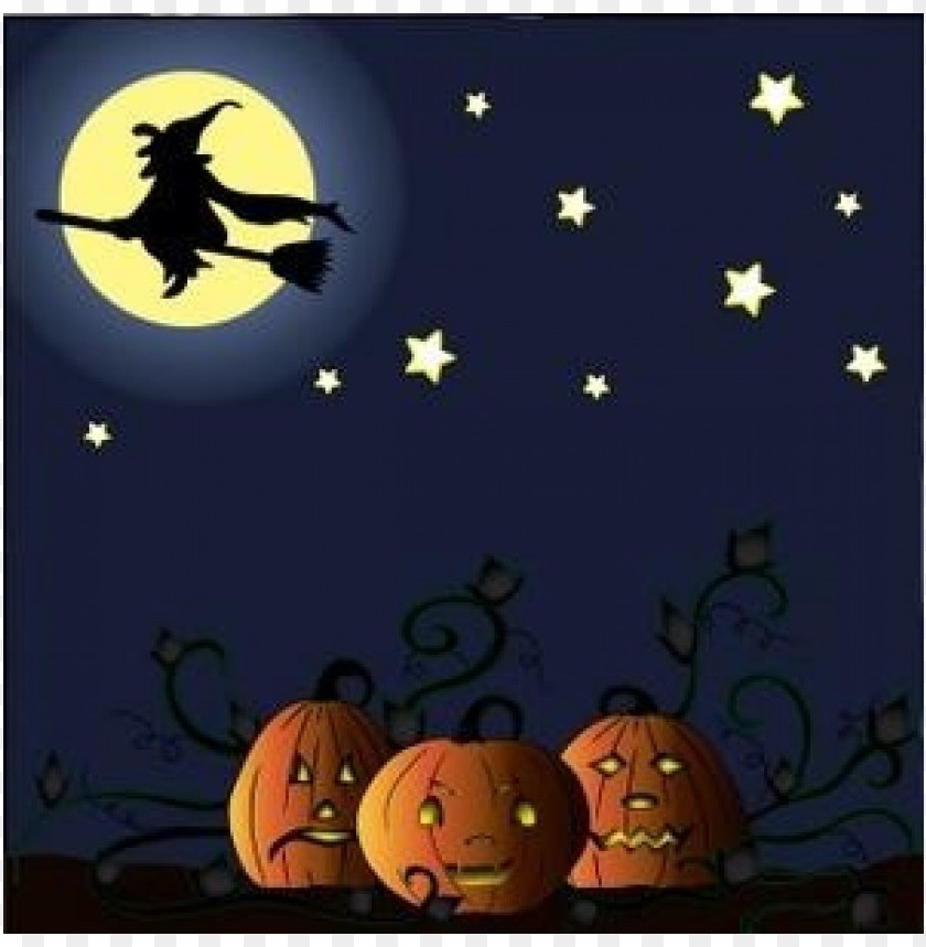Download Free Halloween Image Halloween Witch Flying On Her Broom Over Clipart Png Photo  @toppng.com