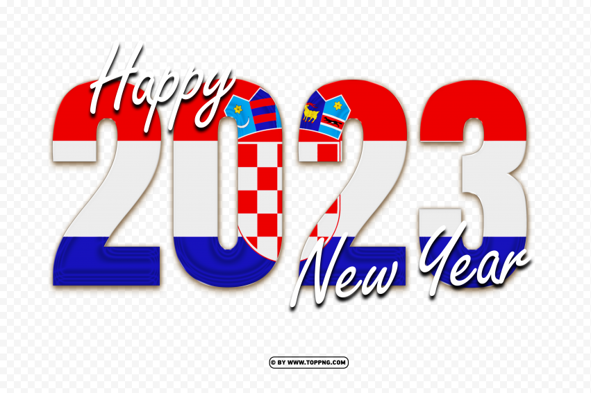 free happy new year 2023 png with croatia flag,New year 2023 png,Happy new year 2023 png free download,2023 png,Happy 2023,New Year 2023,2023 png image