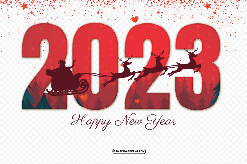 free hd 2023 new year red christmas with confetti png,New year 2023 png,Happy new year 2023 png free download,2023 png,Happy 2023,New Year 2023,2023 png image