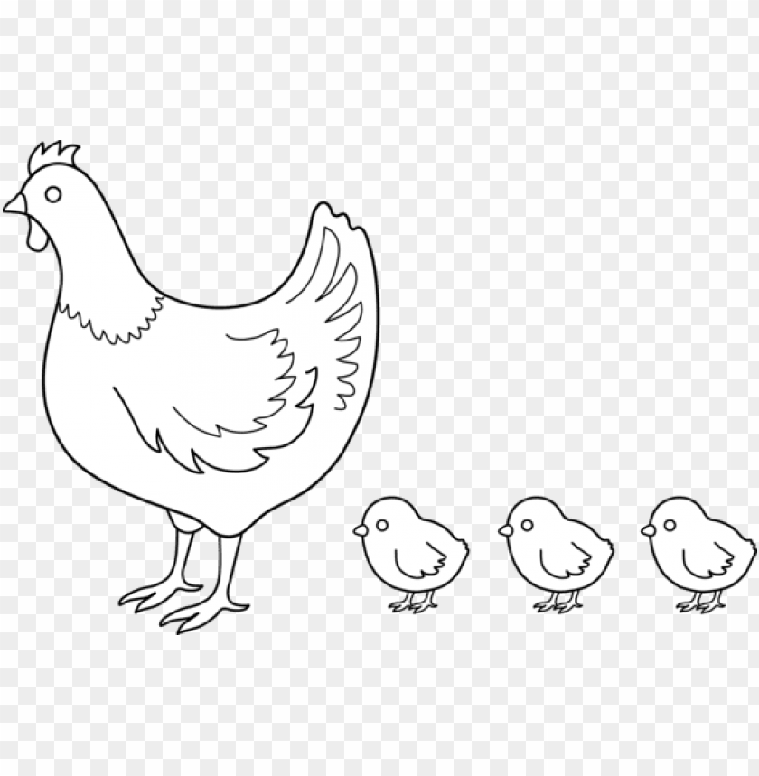 free library chick clipart black and white - hen with chicks drawi PNG image with transparent background@toppng.com