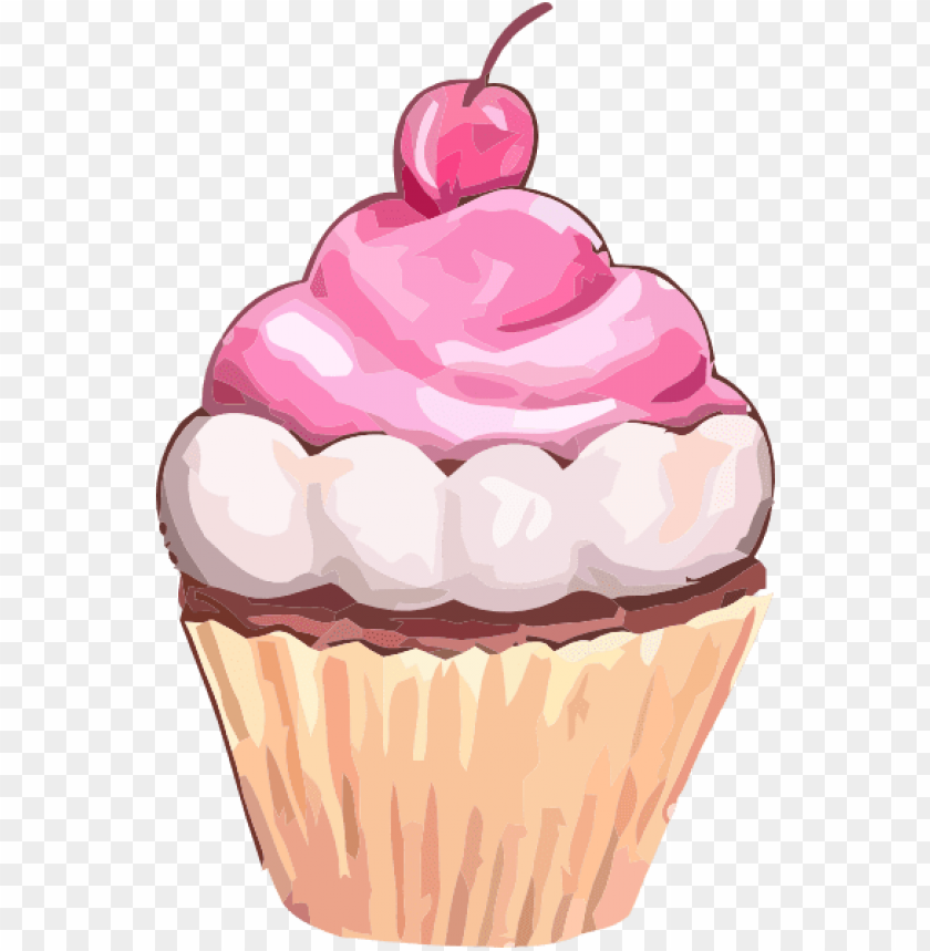 pink cupcake cartoon