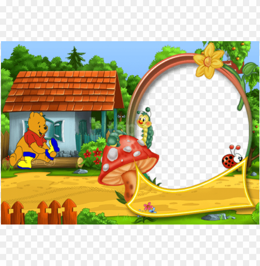 Free Png Best Stock Photos Cute Png Kids Photo Frame - Winnie The Pooh Background PNG Image With Transparent Background