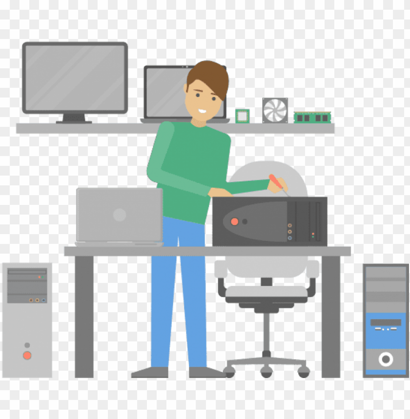 free PNG free png download computer repair technician png images - standing desk PNG image with transparent background PNG images transparent