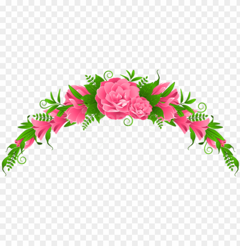 Free Png Download Pink Flowers And Roses Element Clipart Flower Border Transparent Background Png Image With Transparent Background Toppng