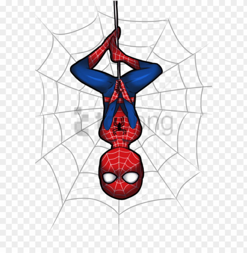 Free Download HD PNG Spiderman Hanging From Web PNG Transparent With 