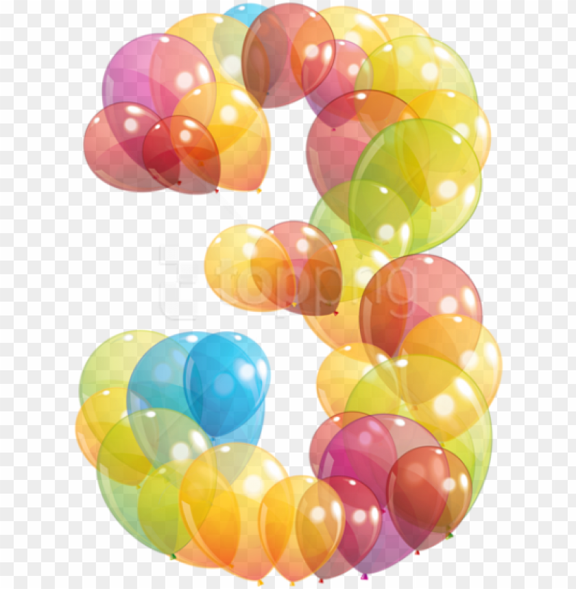 free png download transparent three number of balloons numbers in balloon PNG transparent with Clear Background ID 234860