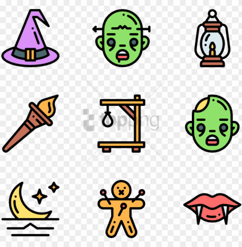 symbol, isolated, pattern, set, halloween background, silhouette, illustration