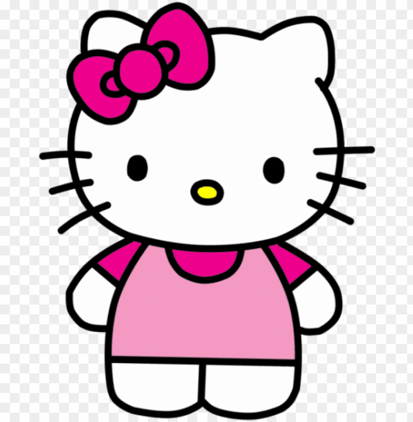 Hello Kitty With Pink Dress And Bow PNG Transparent Background