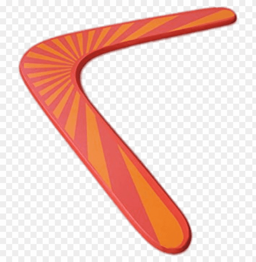 Transparent Background PNG Of Red And Yellow Boomerang  - Image ID 173