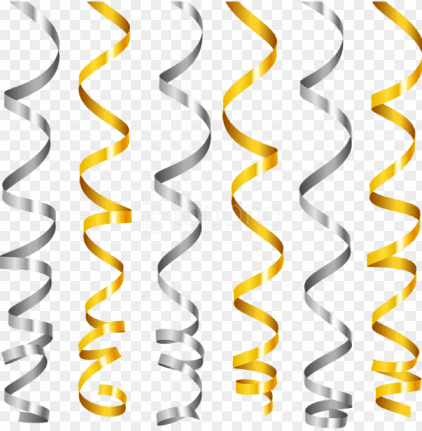 Free Png Silver And Gold Curly Ribbons Png Images Transparent - Gold Ribbon Border Clipart PNG Transparent With Clear Background ID 175371