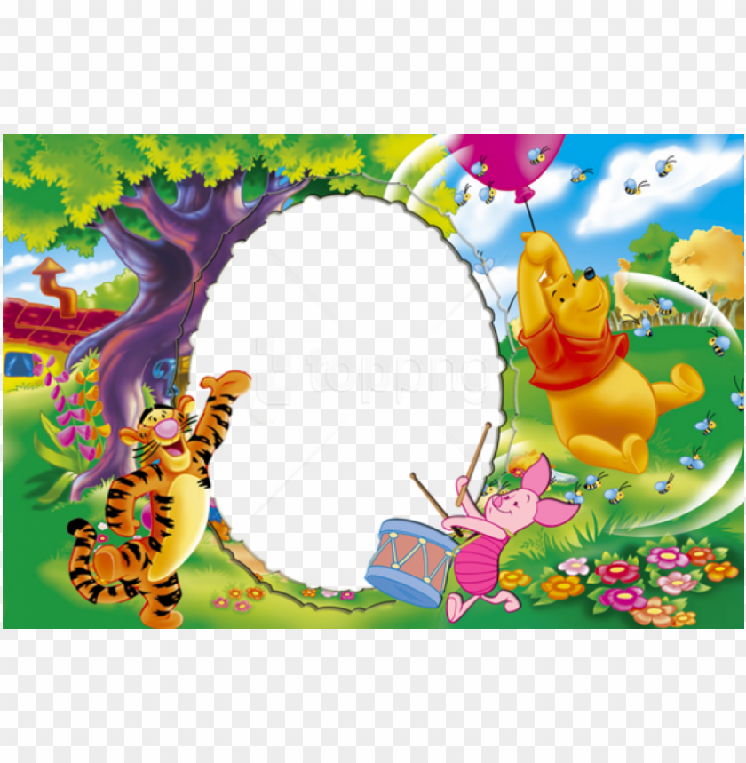 Free Png Winnie The Pooh  Id  Png Frame Bac Ground - Winnie The Pooh Birthday Frame PNG Image With Transparent Background