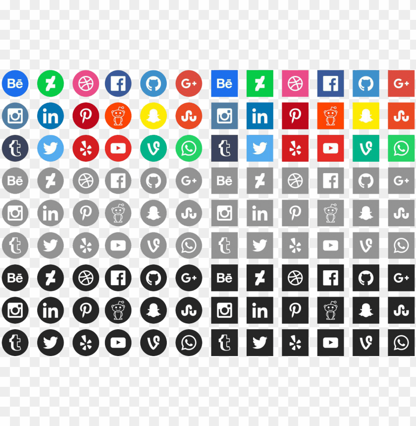 Free Social Media Icons 2018 PNG Image With Transparent Background