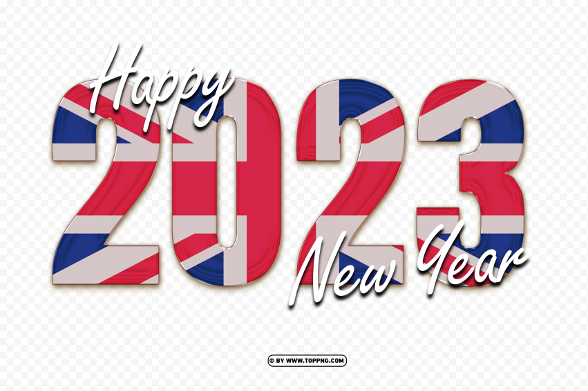 free uk flag with happy new year 2023 png,New year 2023 png,Happy new year 2023 png free download,2023 png,Happy 2023,New Year 2023,2023 png image