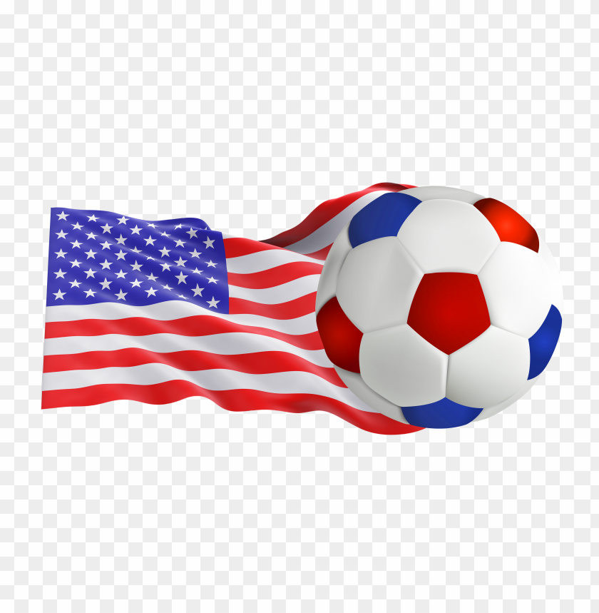 Free Usa America Flag With Soccer Football Ball PNG Image With Transparent Background