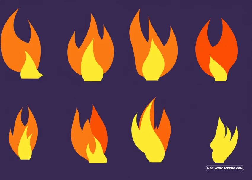 Free Vector Realistic Fire And Torch Flame Clip Art Set