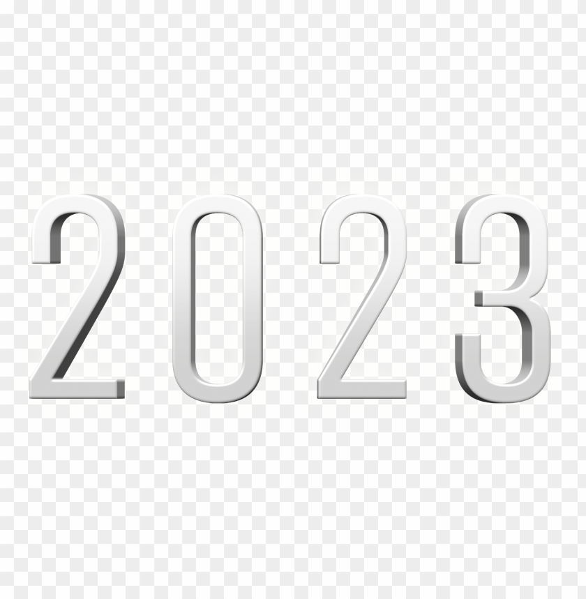 free white 3d 2023 text PNG image with transparent background@toppng.com