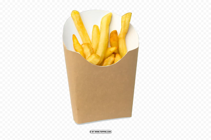 French Fries In Cartoon Box With Transparent Background