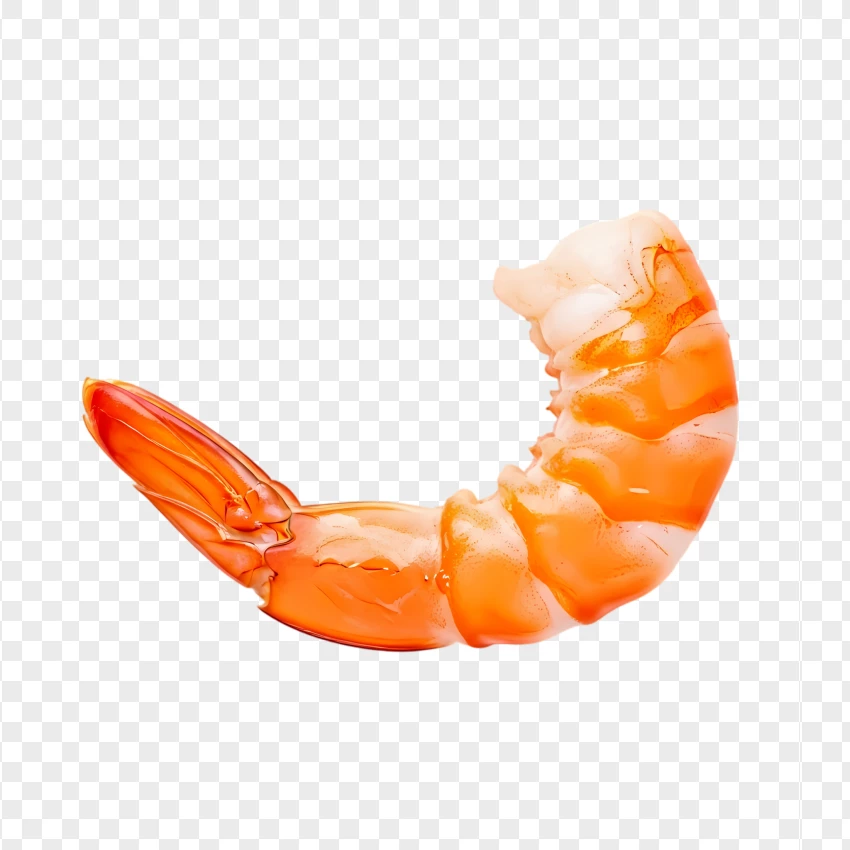 Fresh Orange Shrimp Isolated On White PNG Transparent Background