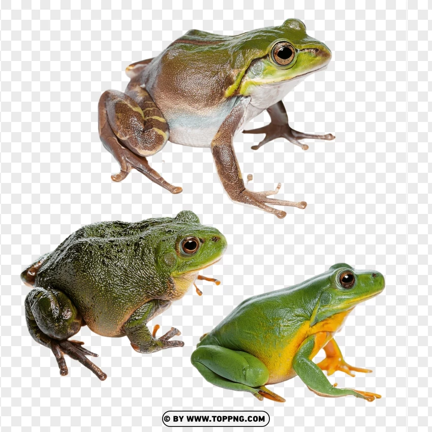 Single Green Frog Sitting In A Natural Wildlife Pose PNG Transparent Background