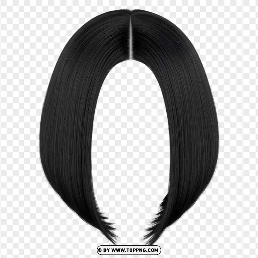 Front view of classic bob – brown, straight, smooth