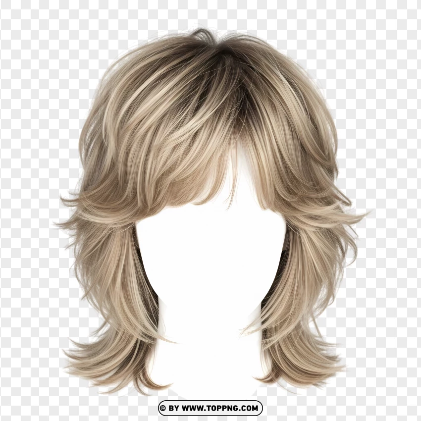 Front view of shag haircut – medium length, gray