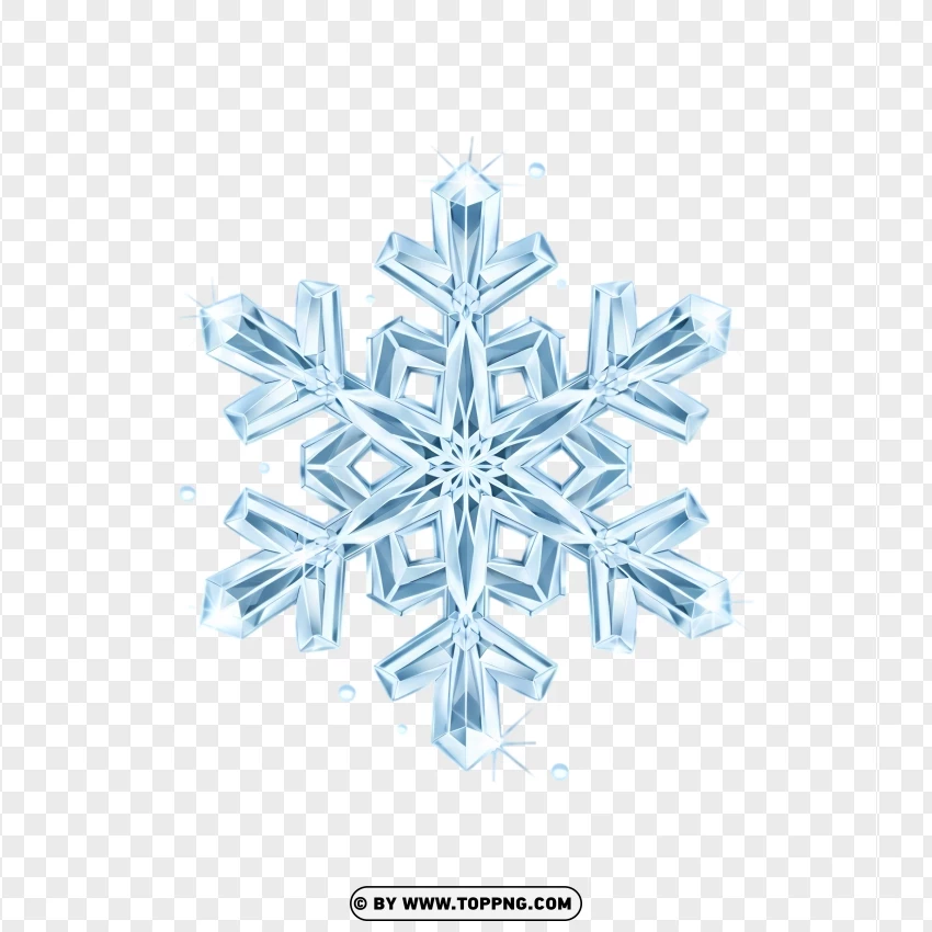 Frosted Snowflake Vector With Confetti Ice Particles PNG Transparent Background
