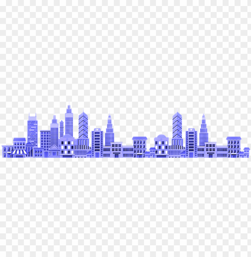 ftestickers clipart cartoon city citylife blue white - skyline PNG image  with transparent background | TOPpng