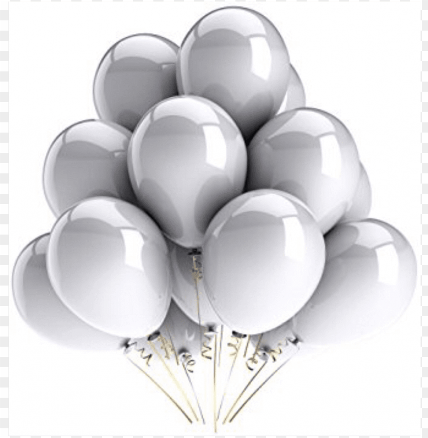 ftestickers silver latex balloons freetoedit white happy birthday balloons PNG transparent with Clear Background ID 183093