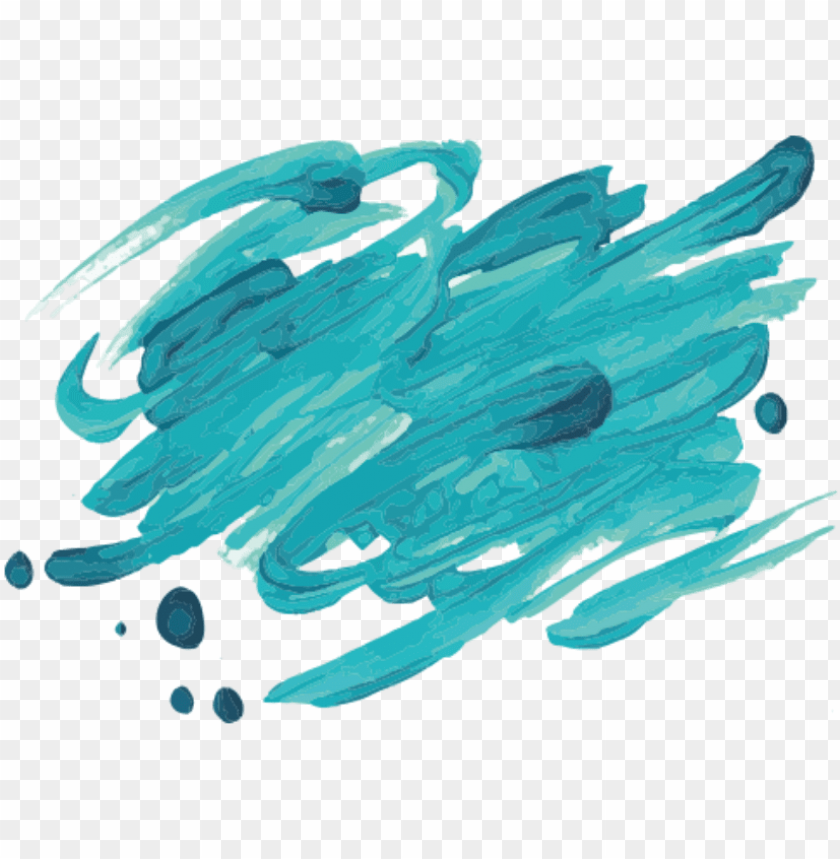 Ftestickers Watercolor Inkbrush Brushstrokes Teal Blue Watercolor Brush Strokes PNG Image With Transparent Background