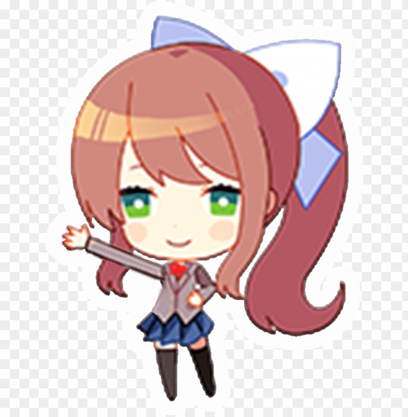 Sayori Chibi Doki Doki Literature Club Poem Sprites PNG Transparent