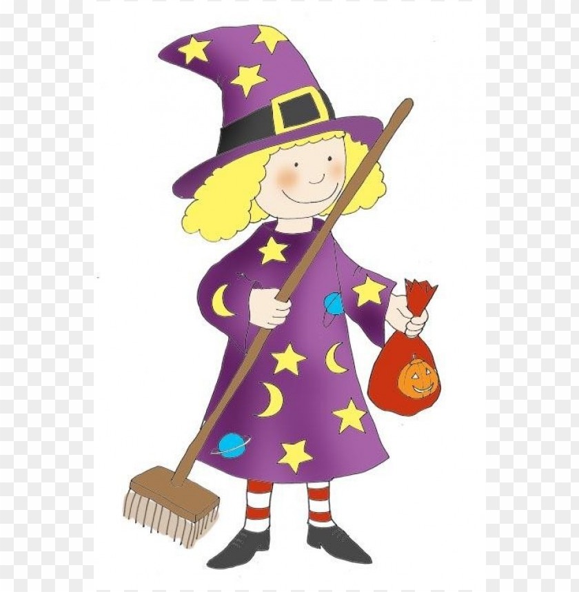 fun halloween witch kid clipart png photo - 35793