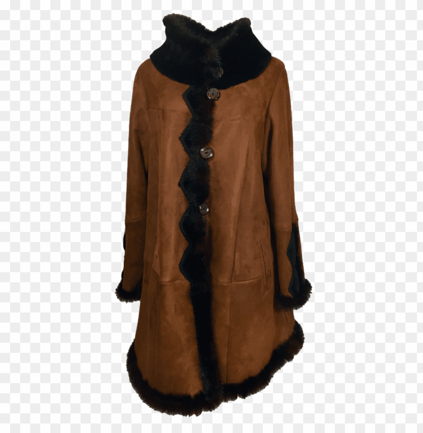 
furry animal hides
, 
clothing
, 
warm
, 
coat
, 
brown
, 
long
, 
buttons
