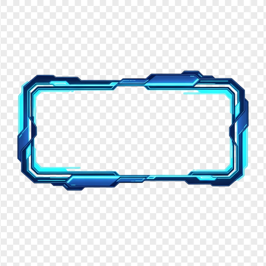 Neon blue gaming streaming overlay for futuristic esports and Twitch content