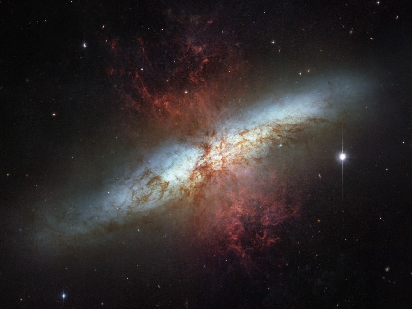 galaxy, space, stars, starburst, messier 82, m82