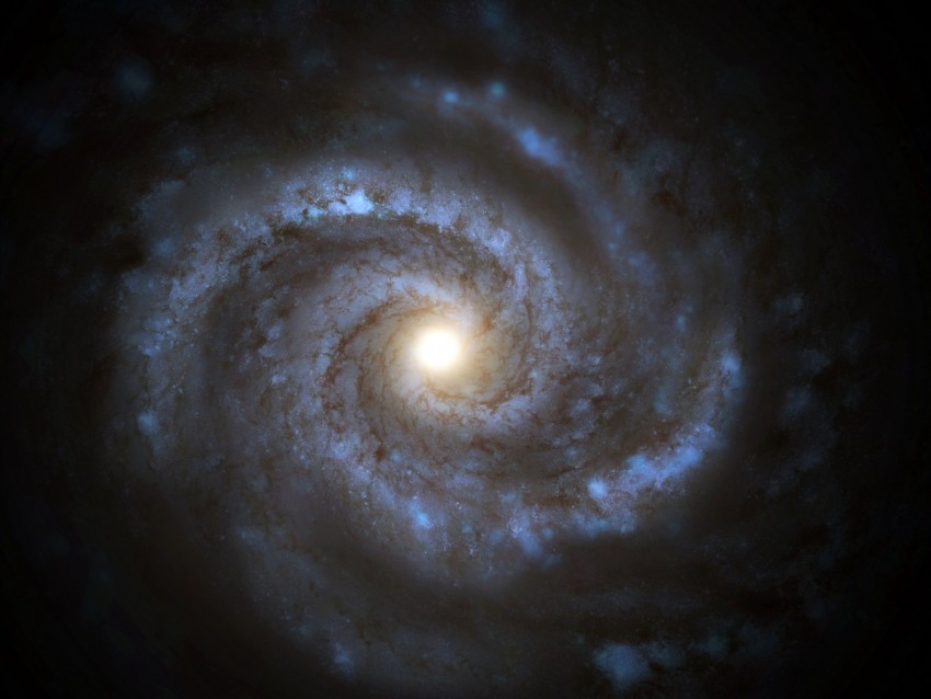 galaxy, spiral, glow, space, universe