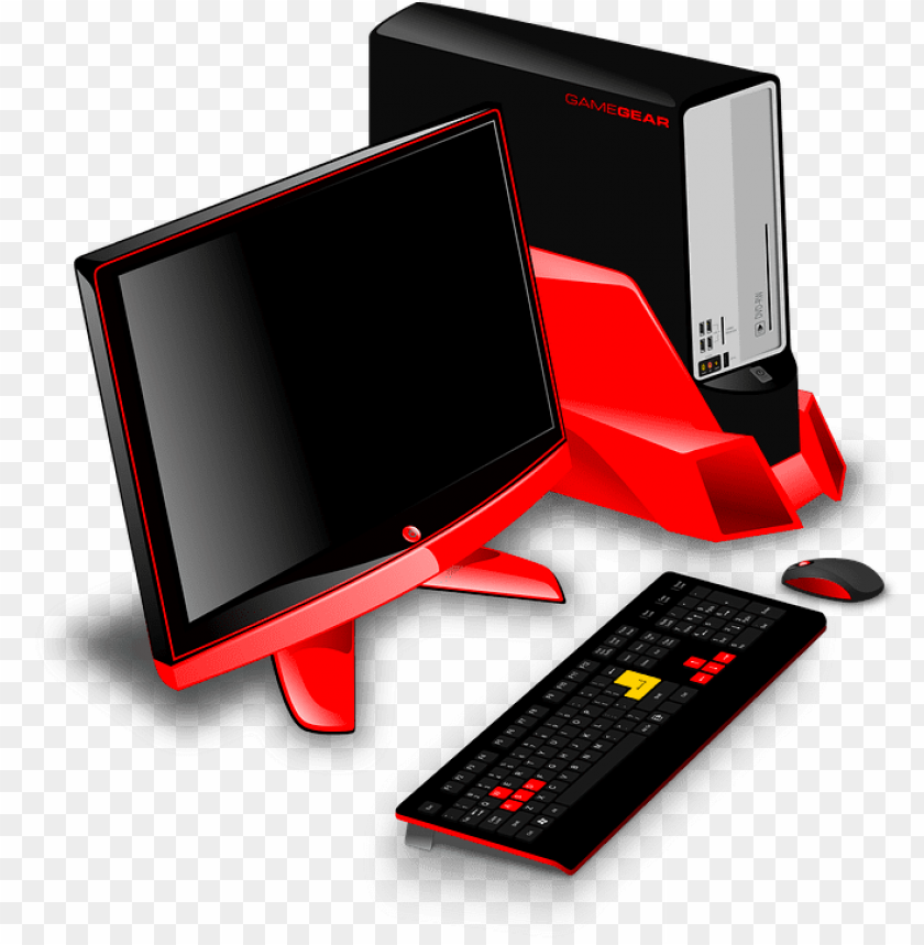 Download gaming pc setup comic style png images background | TOPpng