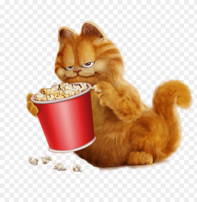 garfield with popcorn clipart png photo - 46463