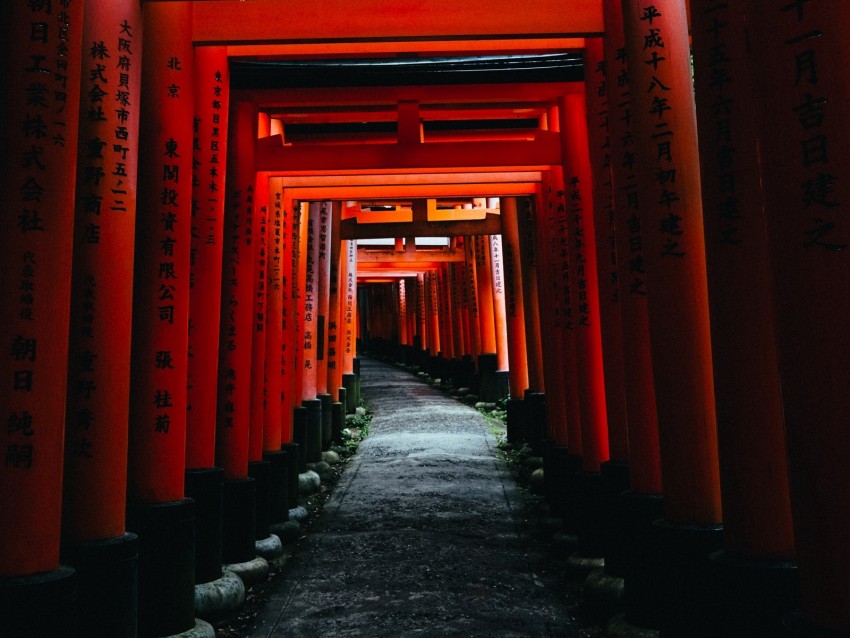 gate, torii, architecture, red