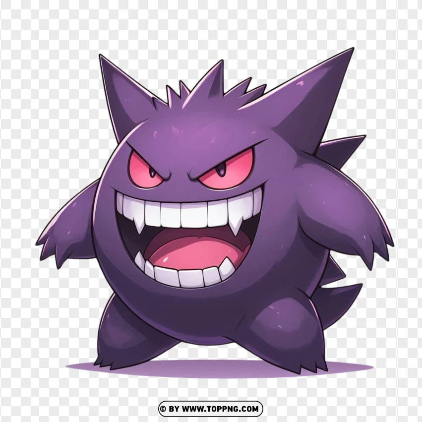 Gengar Grinning A Pokémon Character With A Mischievous Smile | TOPpng