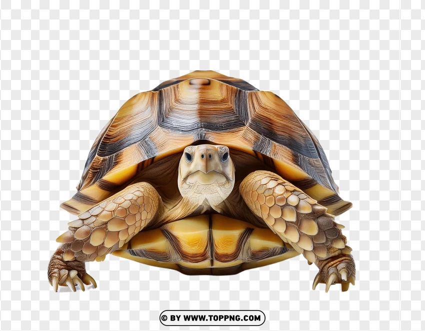 Front View Of Giant Tortoise Walking PNG Transparent Background